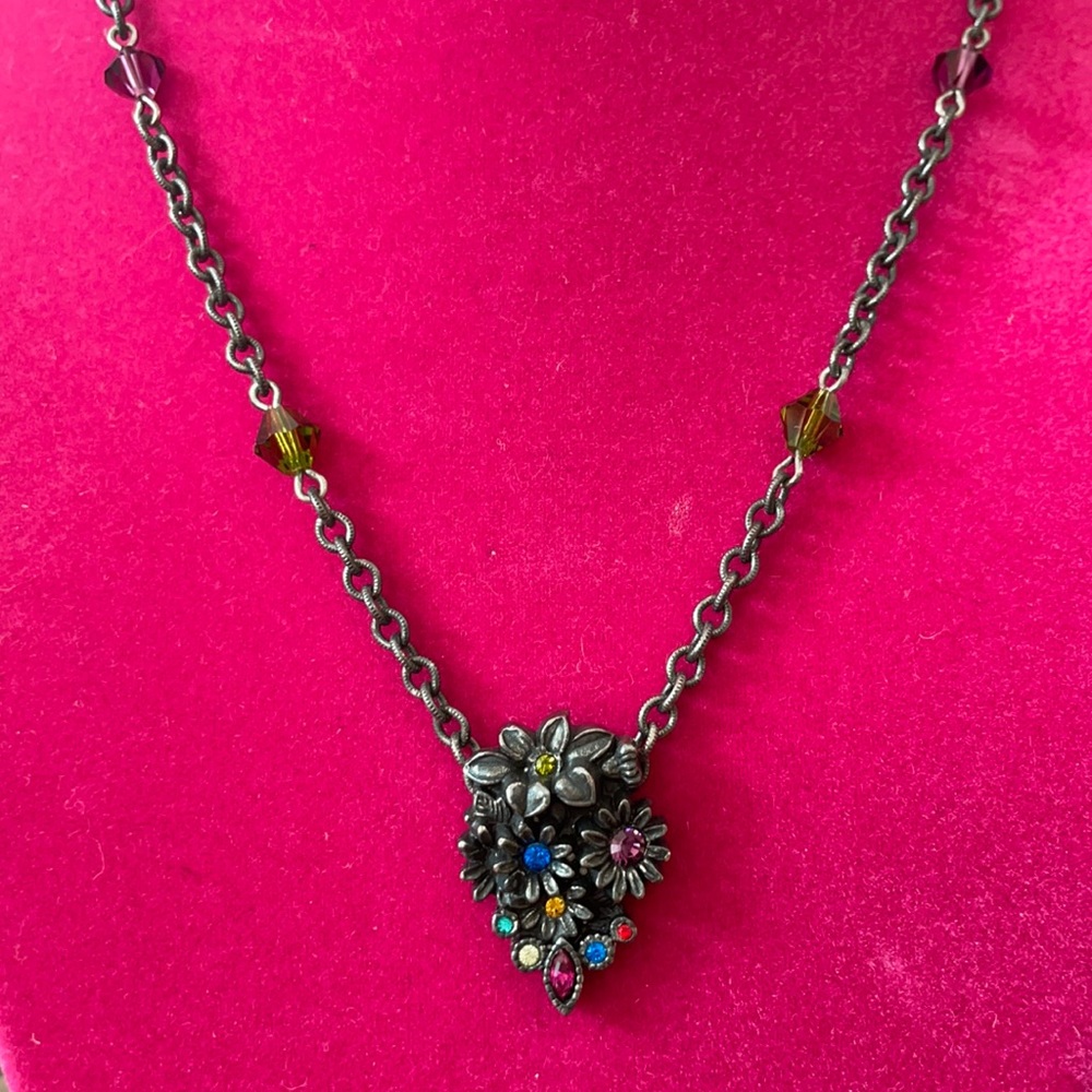 Vintage Patricia Locke Crystal Flower Necklace